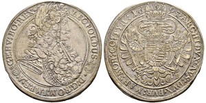 1 Thaler Hungría / Sacro Imperio Romano (962-1806) Plata Leopoldo I de Habsburgo(1640-1705)