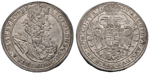 1 Thaler Hungría / Sacro Imperio Romano (962-1806) Plata Leopoldo I de Habsburgo(1640-1705)