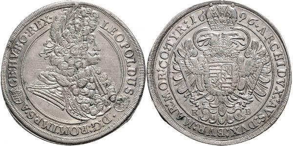 1 Thaler Hungría / Sacro Imperio Romano (962-1806) Plata Leopoldo I de Habsburgo(1640-1705)