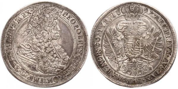 1 Thaler Hungría / Sacro Imperio Romano (962-1806) Plata Leopoldo I de Habsburgo(1640-1705)