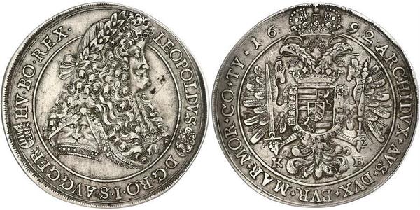 1 Thaler Hungría / Sacro Imperio Romano (962-1806) Plata Leopoldo I de Habsburgo(1640-1705)