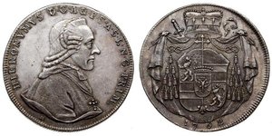 1 Thaler Salzburgo Plata Hieronymus von Colloredo (1732 - 1812)