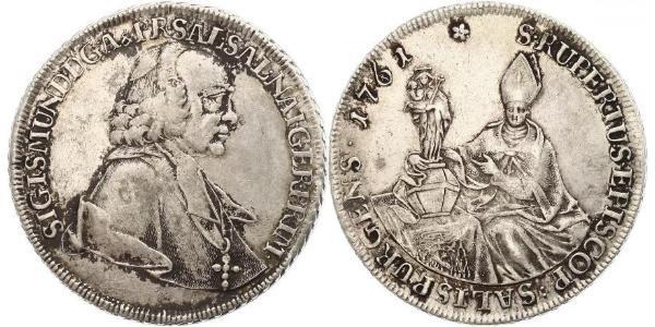 1 Thaler Salzburgo Plata Sigismund von Schrattenbach