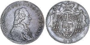 1 Thaler Salzburgo / Austria Plata Hieronymus von Colloredo (1732 - 1812)