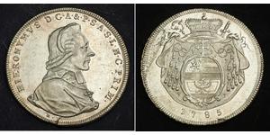 1 Thaler Salzburgo / Austria Plata Hieronymus von Colloredo (1732 - 1812)