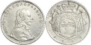 1 Thaler Salzburgo / Austria Plata Hieronymus von Colloredo (1732 - 1812)