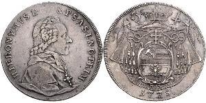 1 Thaler Salzburgo / Austria Plata Hieronymus von Colloredo (1732 - 1812)