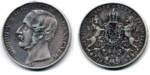 1 Thaler States of Germany Plata Jorge V de Hannover (1819 - 1878)