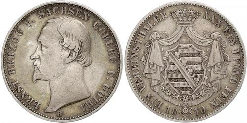 1 Thaler States of Germany Plata 