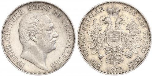 1 Thaler States of Germany Plata 