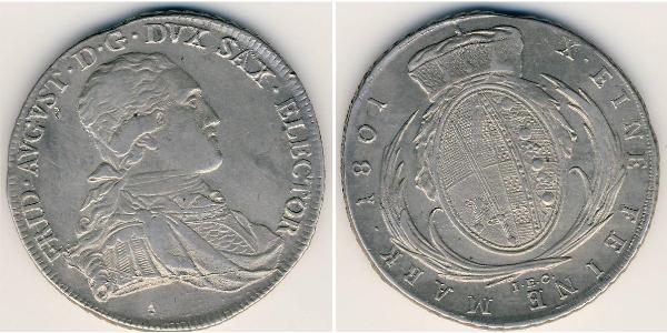 1 Thaler States of Germany Plata 