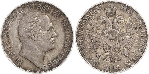 1 Thaler States of Germany Plata 