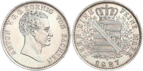 1 Thaler States of Germany Plata 