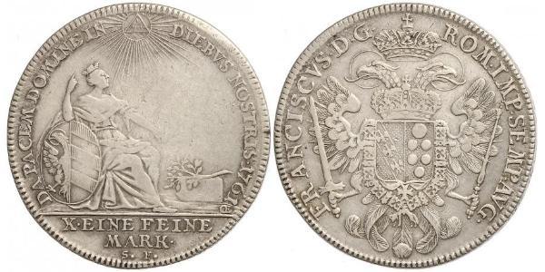 1 Thaler States of Germany Plata 