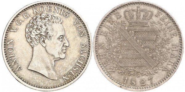 1 Thaler States of Germany Plata 