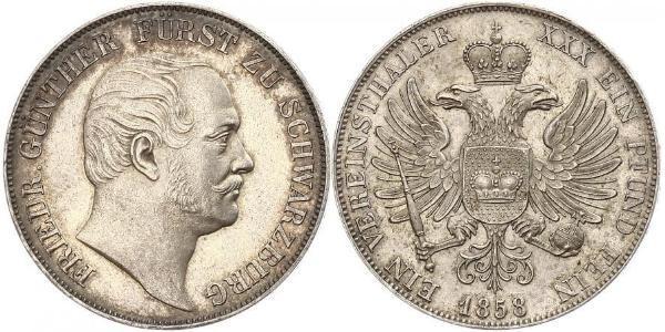 1 Thaler States of Germany Plata 
