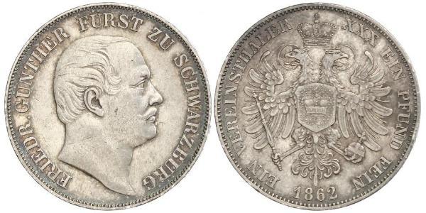 1 Thaler States of Germany Plata 