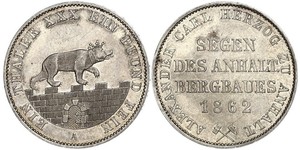 1 Thaler Anhalt-Bernburg (1603 - 1863) Silber Alexander Carl ,Anhalt-Bernburg (1805 – 1863)