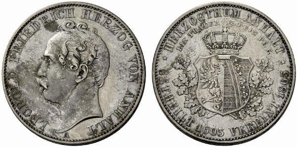 1 Thaler Anhalt-Dessau (1603 -1863) / Anhalt (1806 - 1918) Silber Leopold IV. Friedrich (Anhalt-Dessau)(1794 – 1871)