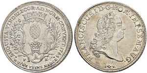 1 Thaler Augsburg (1276 - 1803) Silber Franz I. Stephan (HRR)(1708-1765)