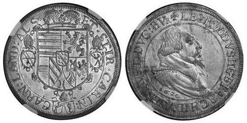 1 Thaler Elsass Silber Leopold V. , Österreich-Tirol (1586 – 1632)