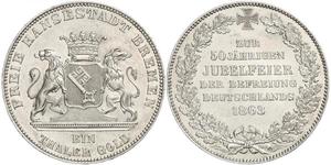 1 Thaler Freie Hansestadt Bremen Silber 