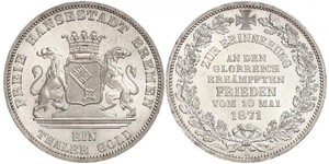 1 Thaler Freie Hansestadt Bremen Silber 