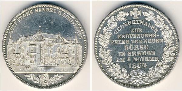 1 Thaler Freie Hansestadt Bremen Silber 