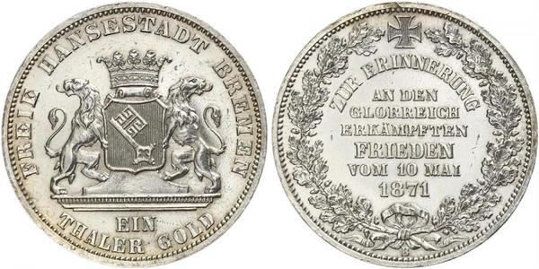 1 Thaler Freie Hansestadt Bremen Silber 