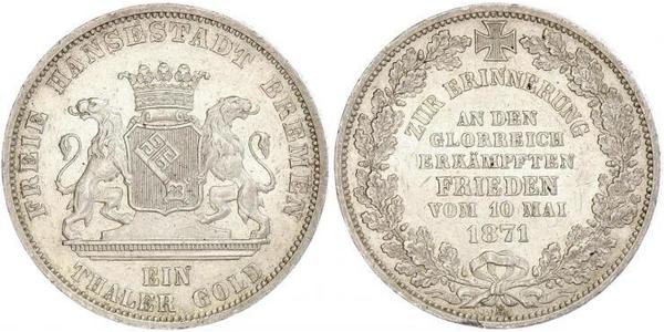 1 Thaler Freie Hansestadt Bremen Silber 