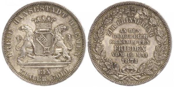 1 Thaler Freie Hansestadt Bremen Silber 