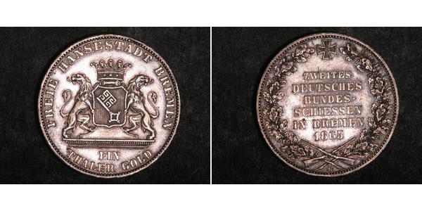 1 Thaler Freie Hansestadt Bremen / States of Germany Silber 