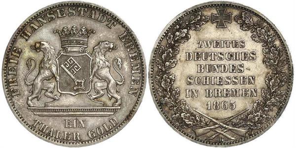1 Thaler Freie Hansestadt Bremen / States of Germany Silber 