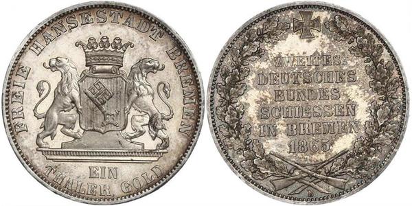 1 Thaler Freie Hansestadt Bremen / States of Germany Silber 