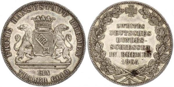 1 Thaler Freie Hansestadt Bremen / States of Germany Silber 
