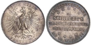 1 Thaler Freie Stadt Frankfurt Silber 