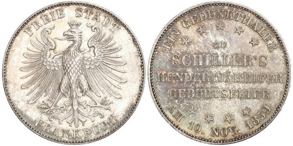 1 Thaler Freie Stadt Frankfurt Silber 