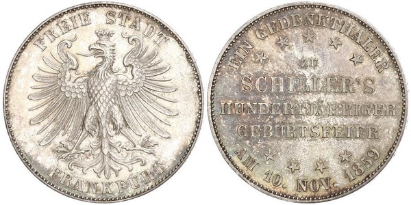 1 Thaler Freie Stadt Frankfurt Silber 