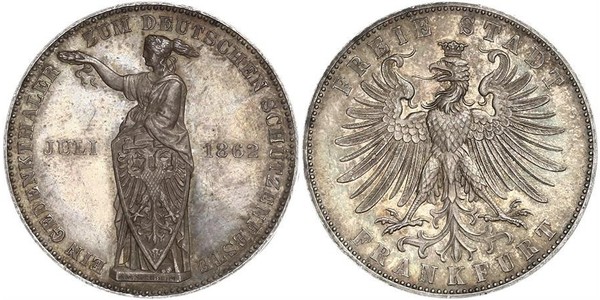 1 Thaler Freie Stadt Frankfurt Silber 