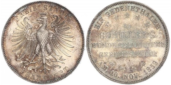 1 Thaler Freie Stadt Frankfurt Silber 