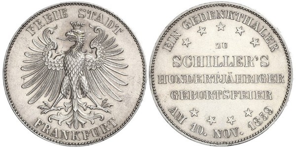 1 Thaler Freie Stadt Frankfurt Silber 