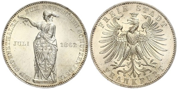 1 Thaler Freie Stadt Frankfurt Silber 