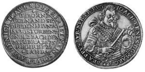 1 Thaler Fürstentum Ansbach (1398–1792) Silber Joachim Ernst (Brandenburg-Ansbach)(1583 – 1625)