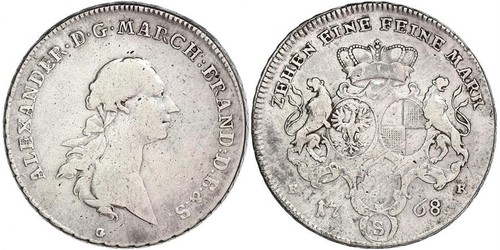 1 Thaler Fürstentum Ansbach (1398–1792) Silber Karl Alexander (Brandenburg-Ansbach-Bayreuth)(1736 – 1806)