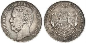 1 Thaler Grand Duchy of Baden (1806-1918) Silber Friedrich I. (Baden, Großherzog) (1826 - 1907)