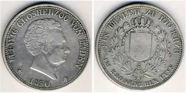 1 Thaler Grand Duchy of Baden (1806-1918) Silber 