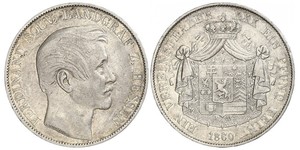 1 Thaler Großherzogtum Hessen (1806 - 1918) Silber Ferdinand (Hessen-Homburg)