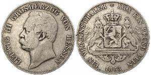 1 Thaler Großherzogtum Hessen (1806 - 1918) Silber Ludwig III. (Hessen-Darmstadt)