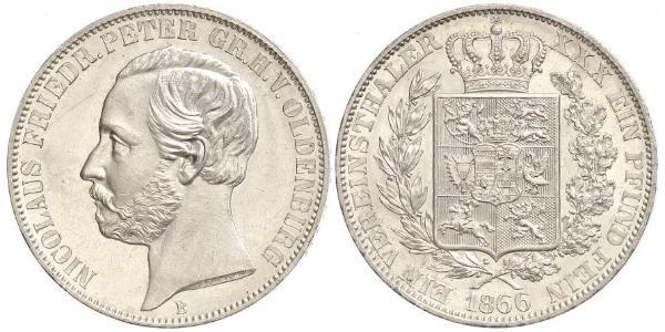 1 Thaler Großherzogtum Oldenburg (1814 - 1918) Silber Peter II. (Oldenburg) (1827 - 1900)