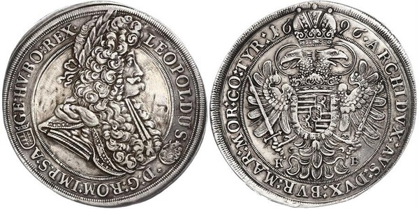 1 Thaler Heiliges Römisches Reich (962-1806) / Ungarn Silber Leopold I. (HRR)(1640-1705)